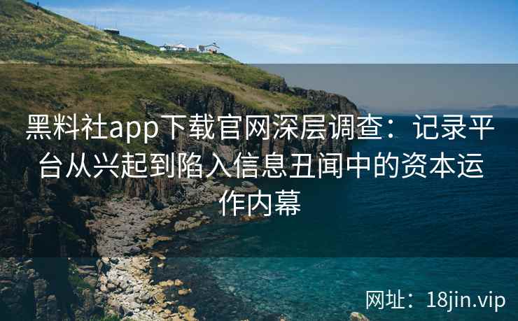 黑料社app下载官网深层调查：记录平台从兴起到陷入信息丑闻中的资本运作内幕